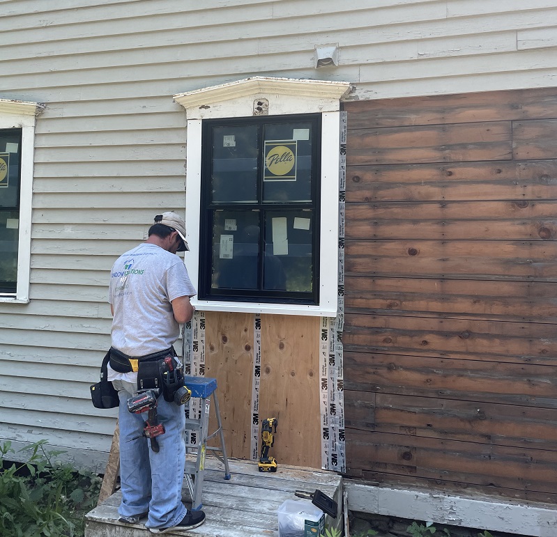 New window trimmed and sealed 